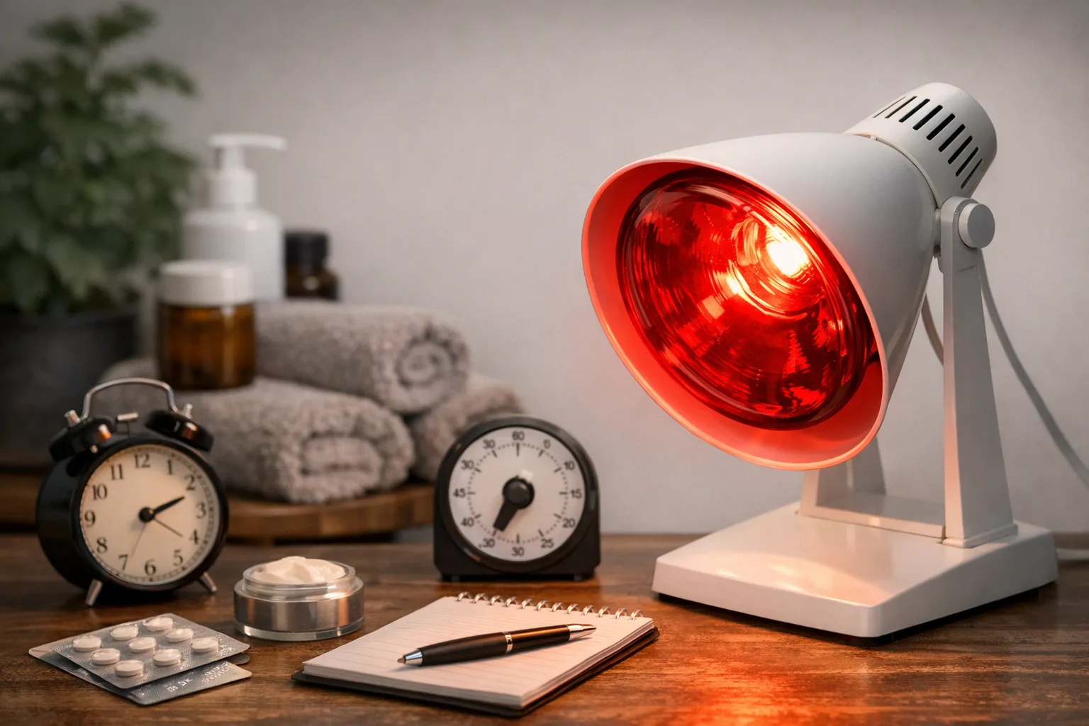 Empfohlene Anwendungszeiten fuer Rotlichtlampen bei verschiedenen Beschwerden