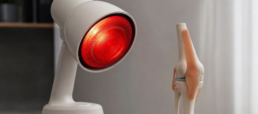 Anwendung der Rotlichtlampe bei Gelenkschmerzen und Arthritis
